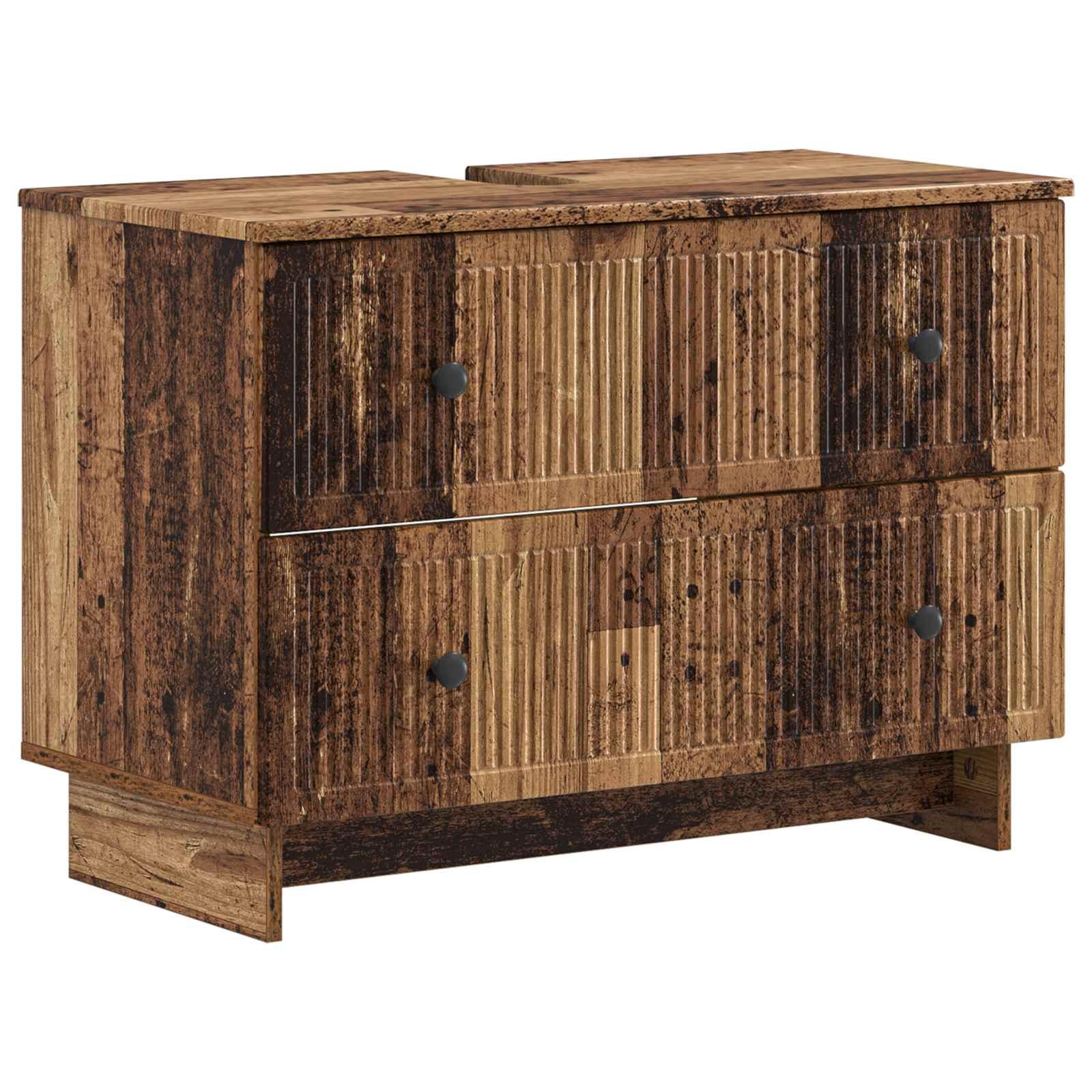 Badeværelses underskab EDE i gammelt træ 82 x 41 x 59 cm