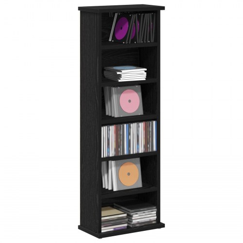 CD-skab i sort eg 32 x 17 x 92 cm i konstrueret træ