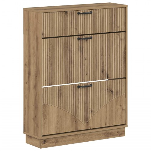Skoskab HOORN 78 x 24 x 100 cm i konstrueret træ - artisan-eg