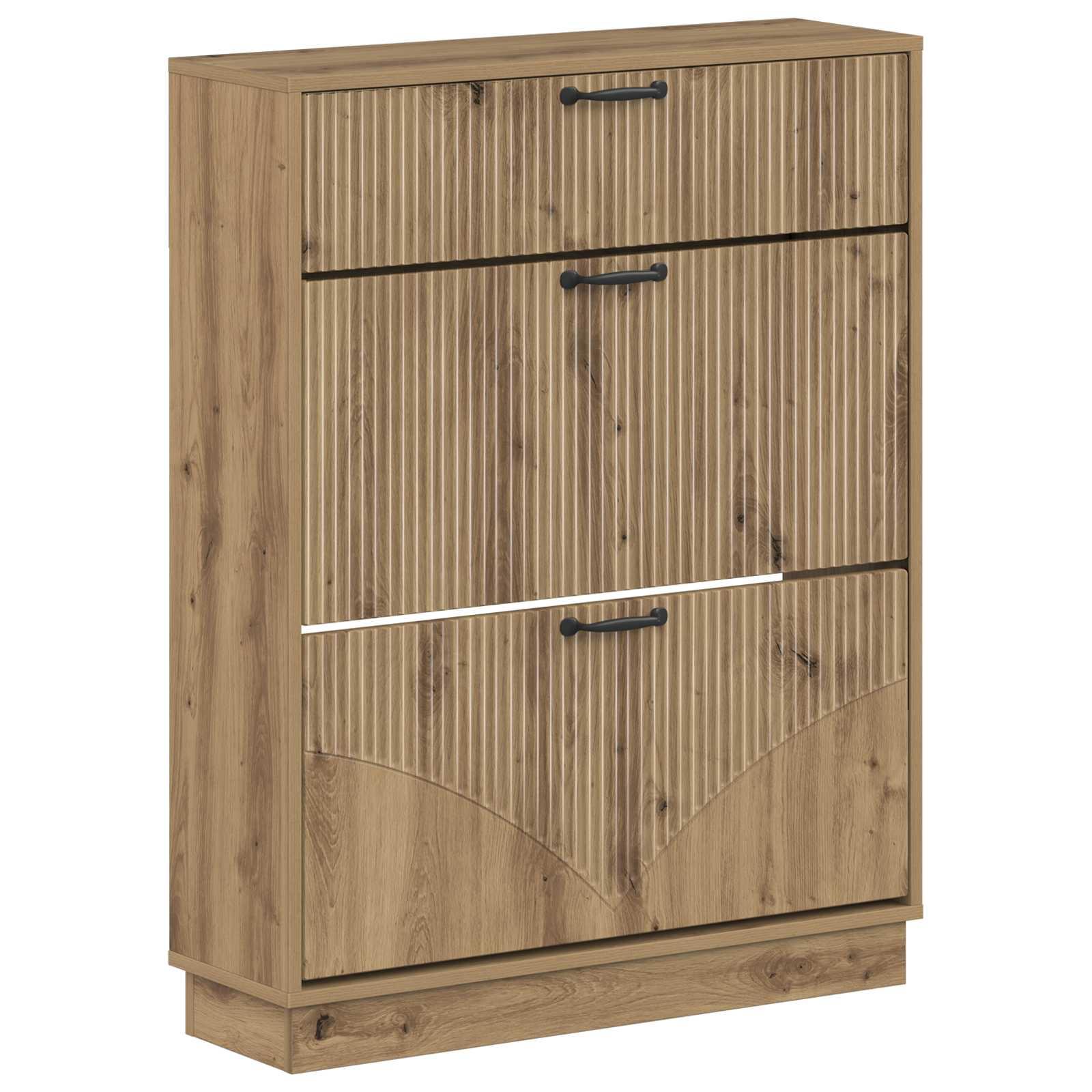Skoskab HOORN 78 x 24 x 100 cm i konstrueret træ - artisan-eg