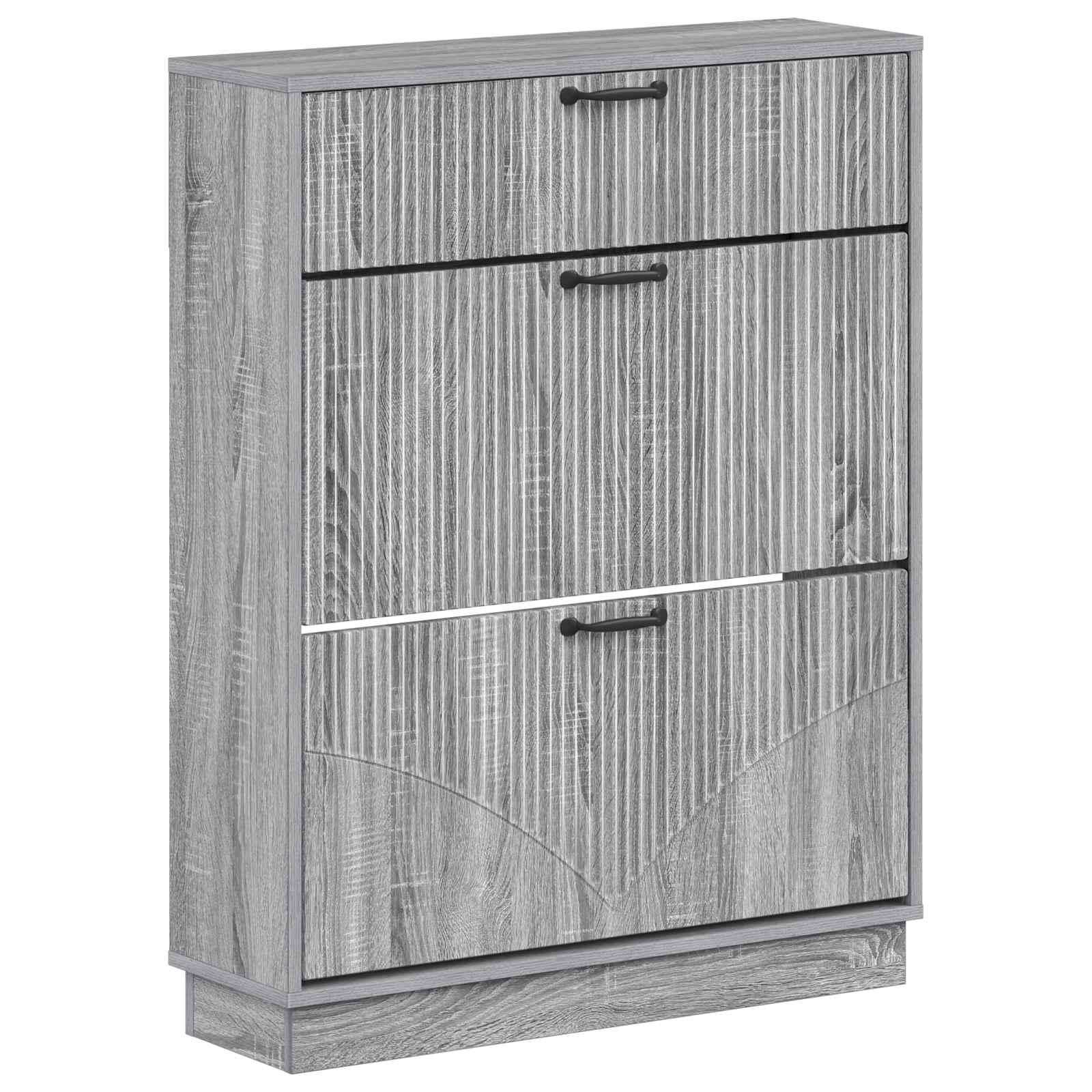 Skoskab HOORN 78 x 24 x 100 cm i konstrueret træ - grå sonoma