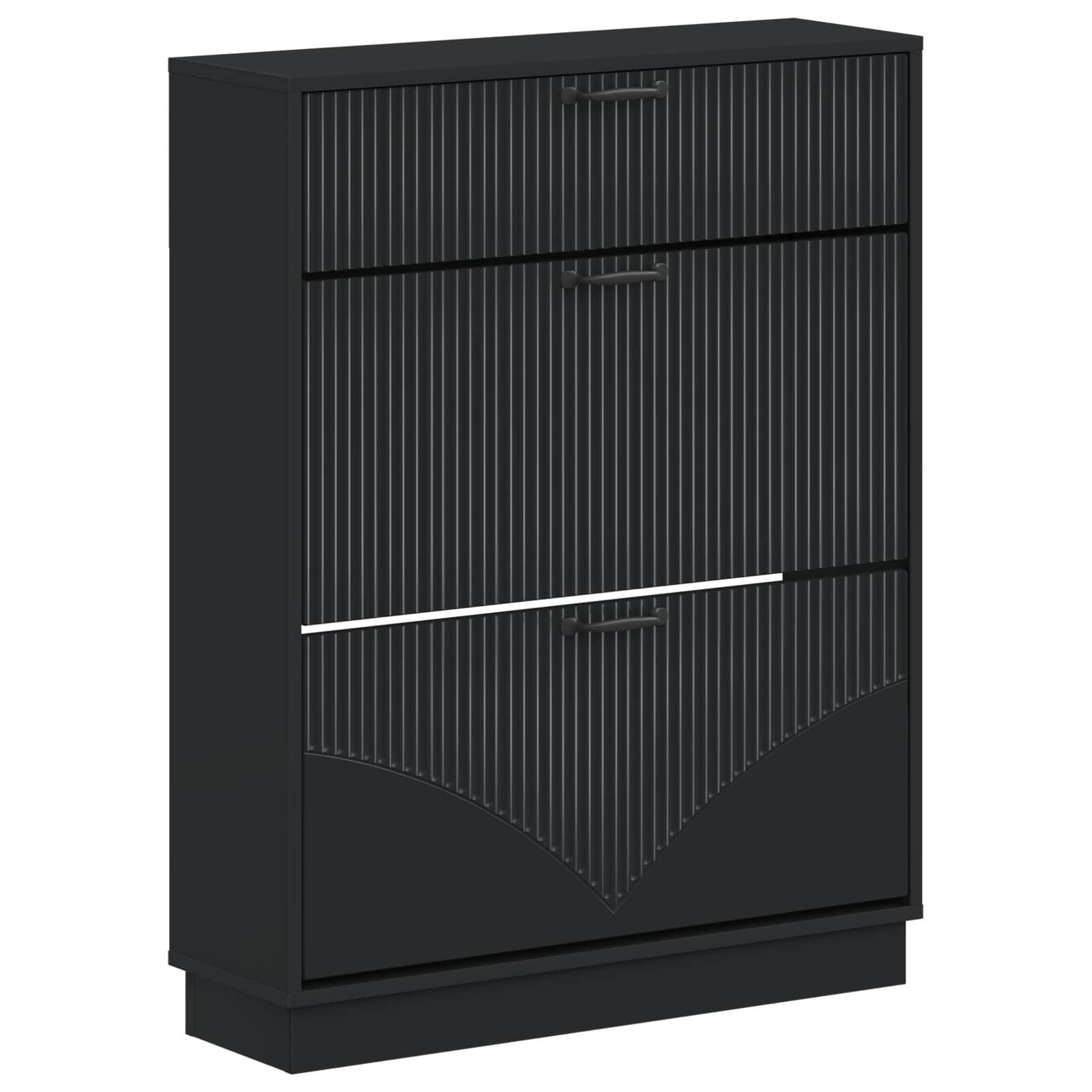 Skoskab HOORN 78 x 24 x 100 cm sort