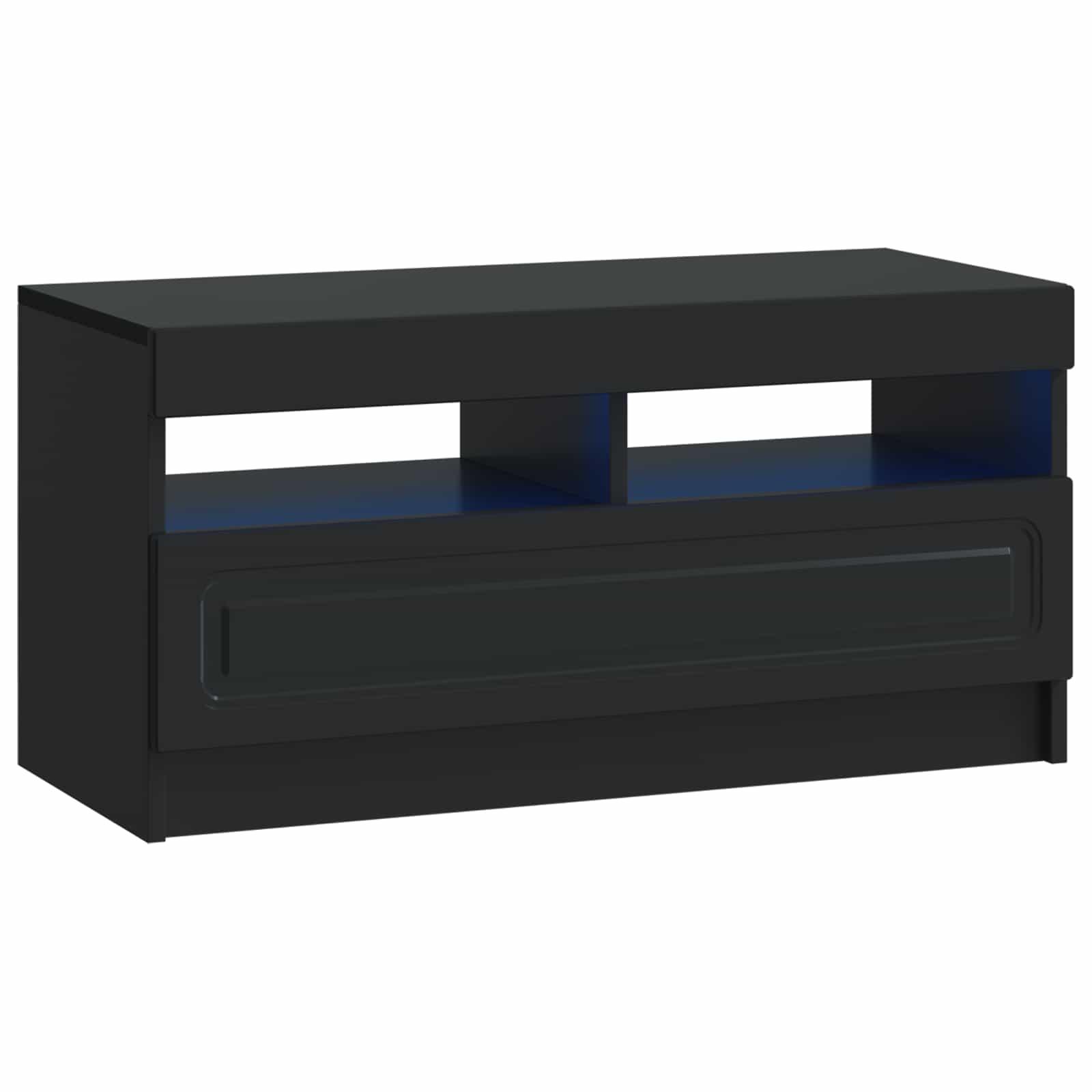 LED TV-skab i sort konstrueret træ med opbevaring