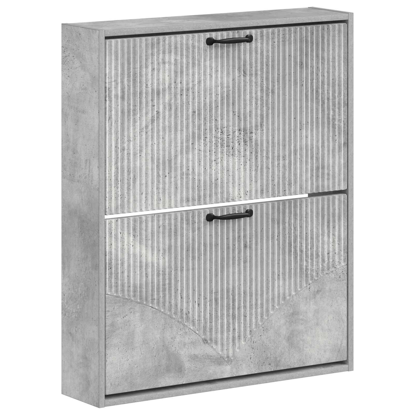 Vægmonteret skoskab HOORN 71 x 17 x 86 cm i betongrå