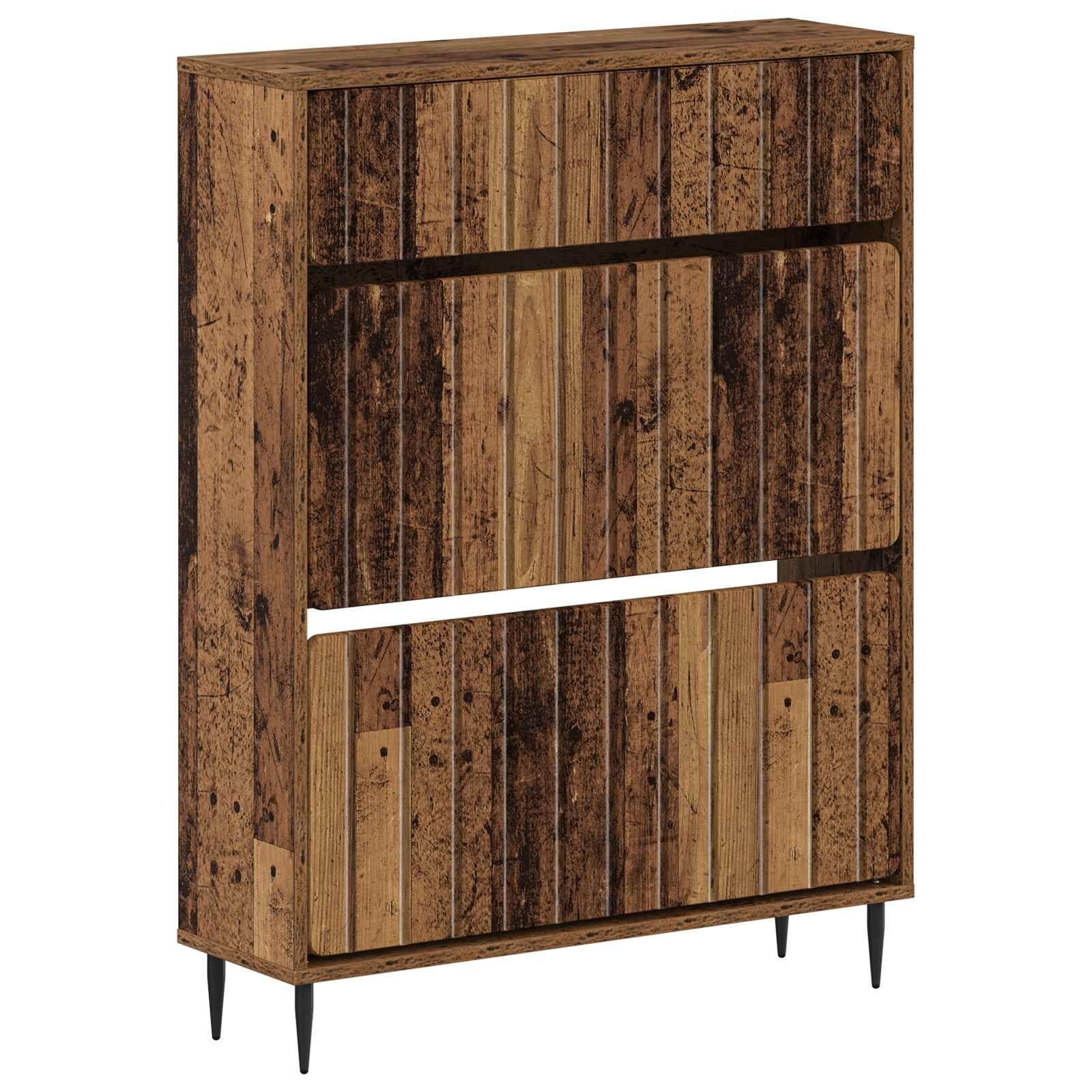 Skoskab ZWOLLE 78 x 24 x 103 cm i konstrueret træ - gammelt træ