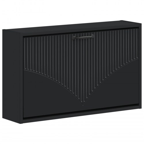 Vægmonteret skoskab HOORN 71 x 17 x 43 cm sort