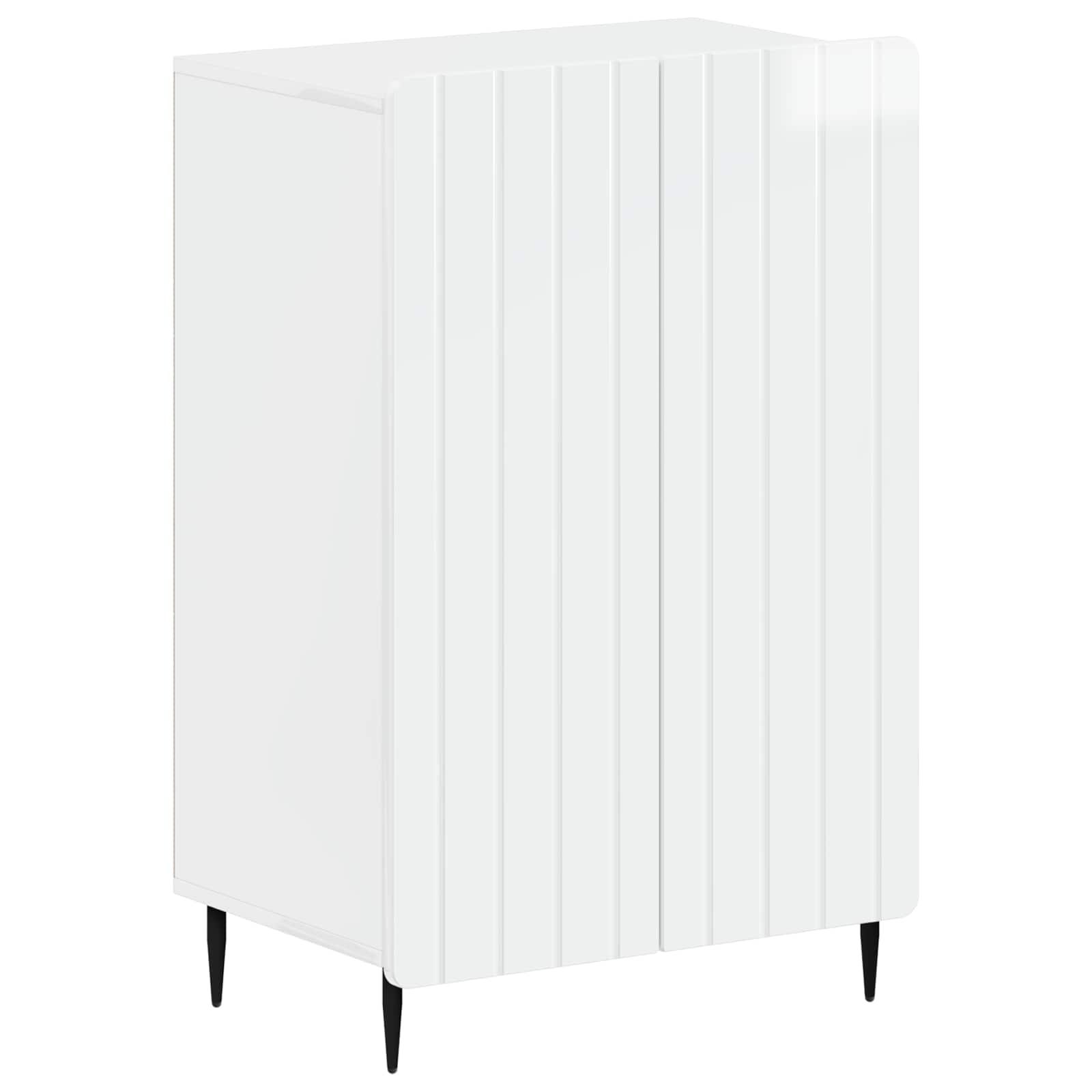 Skoskab ZWOLLE 59,5 x 39,5 x 91,5 cm i konstrueret træ, hvid højglans