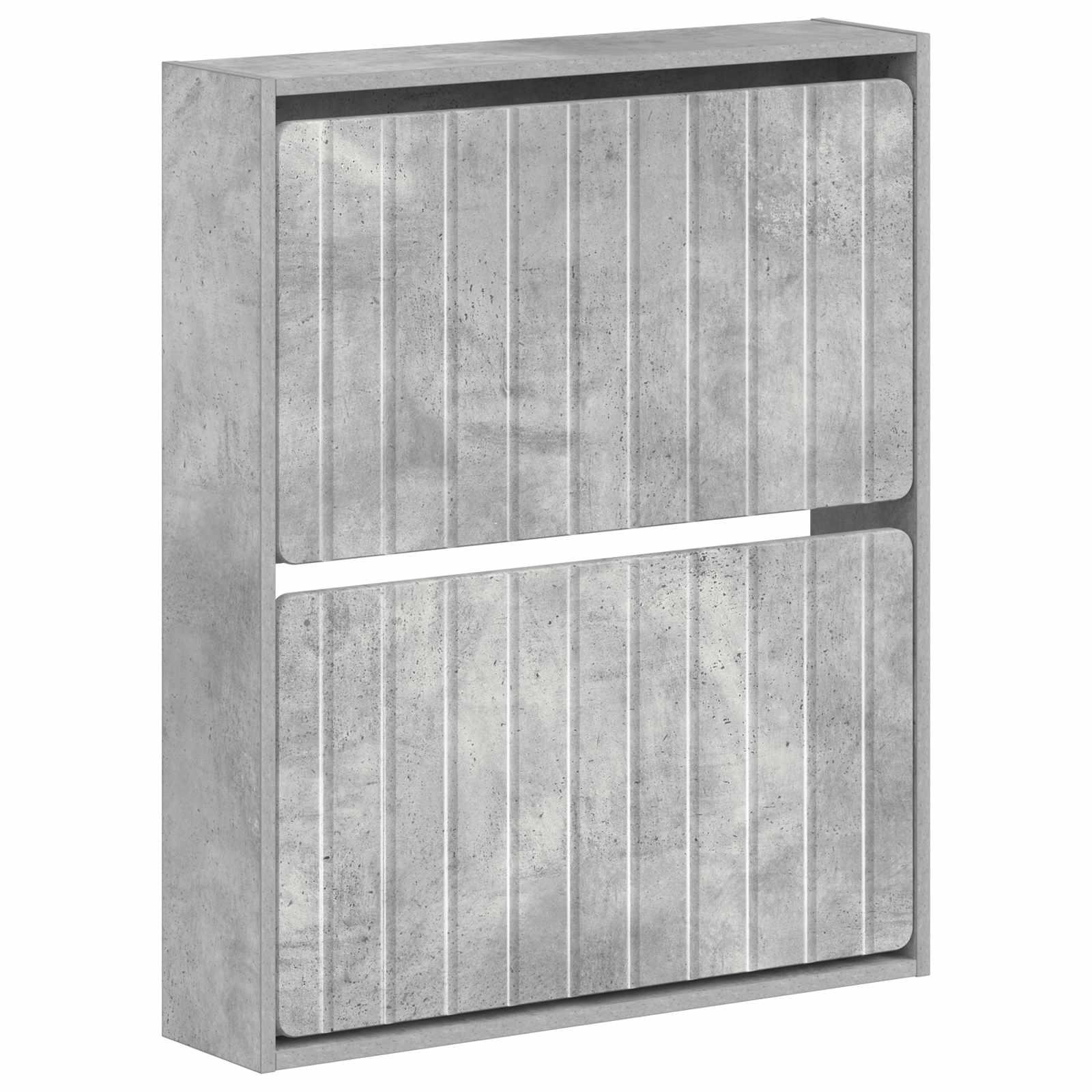 Vægmonteret skoskab ZWOLLE 71 x 17 x 86 cm i konstrueret træ - betongrå