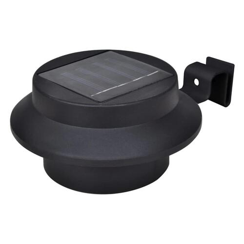 Soldrevne hegnslamper LED 12 stk. sort