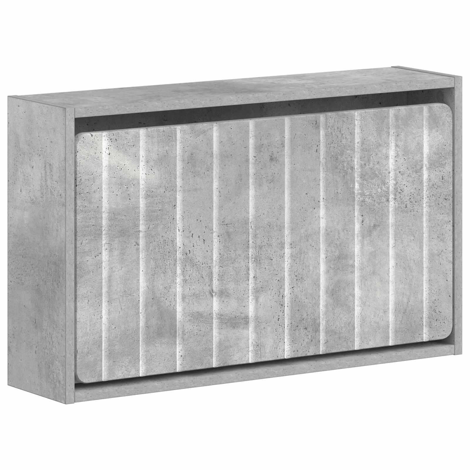 Vægmonteret skoskab ZWOLLE 71 x 17 x 43 cm i konstrueret træ - betongrå