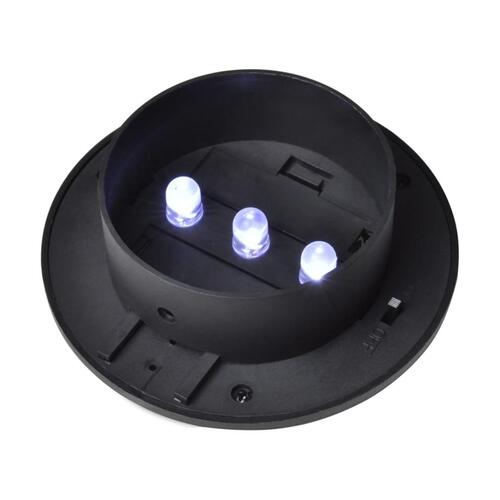 Soldrevne hegnslamper LED 12 stk. sort