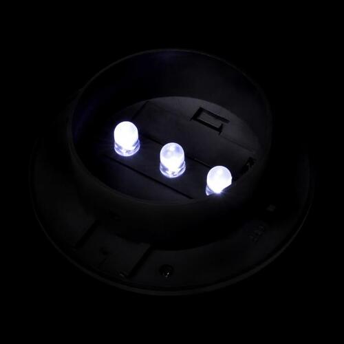 Soldrevne hegnslamper LED 12 stk. sort