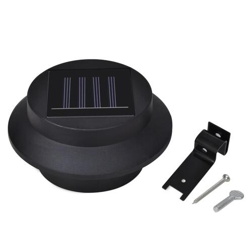Soldrevne hegnslamper LED 12 stk. sort
