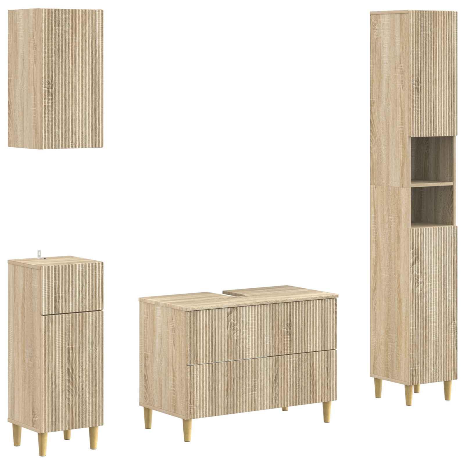 4 dele badeværelsesskab sæt ARNHEM i sonoma-eg