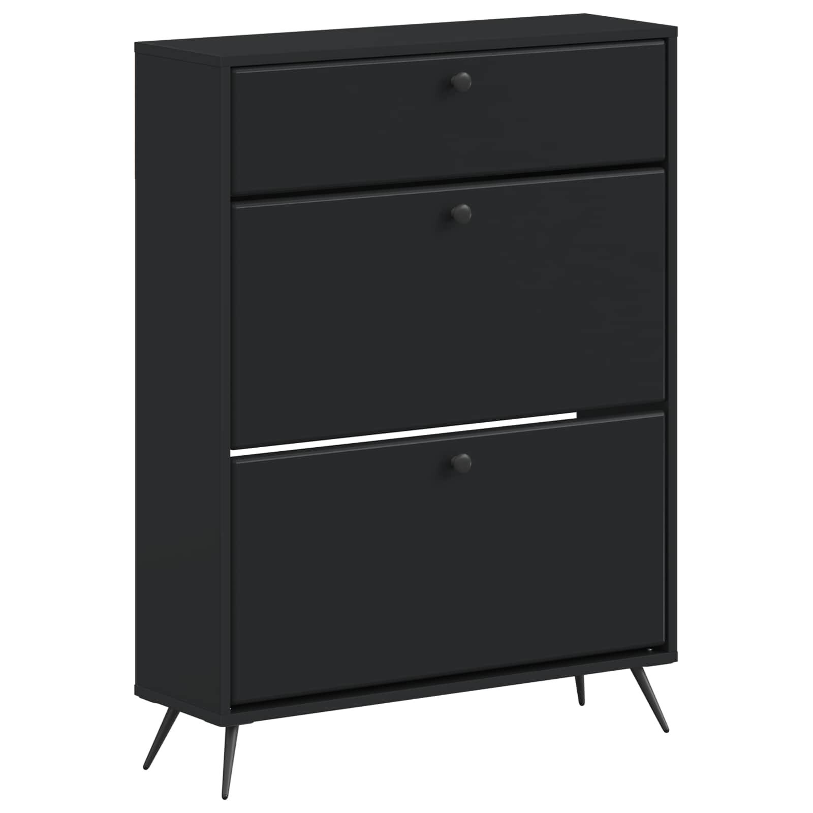 Skoskab BREDA 78 x 24 x 103 cm i konstrueret træ - sort