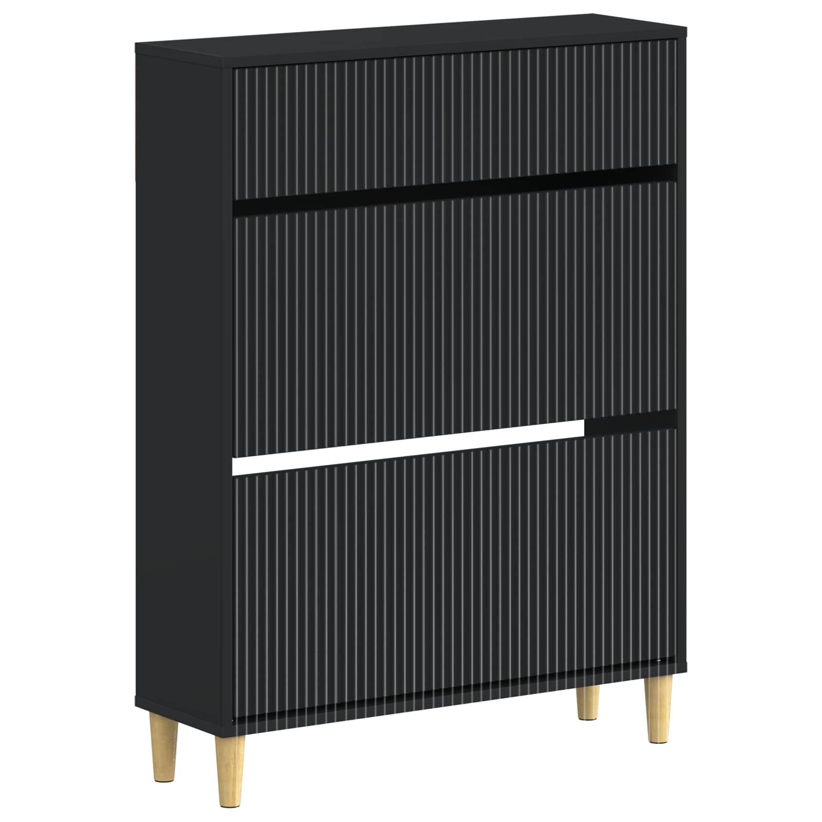 Skoskab ARNHEM 78 x 24 x 103 cm i sort konstrueret træ