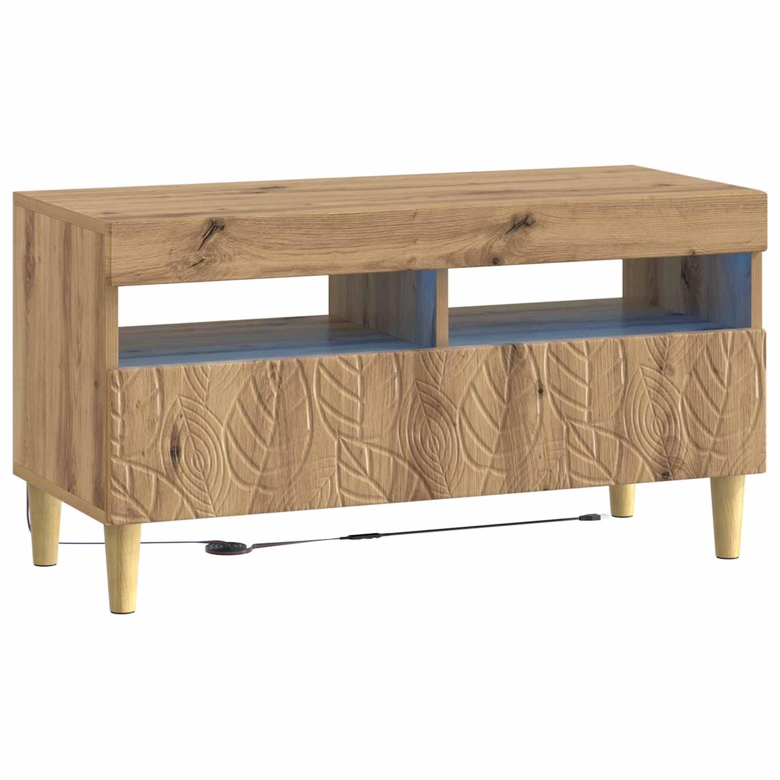LED TV-skab i artisan-eg af konstrueret træ