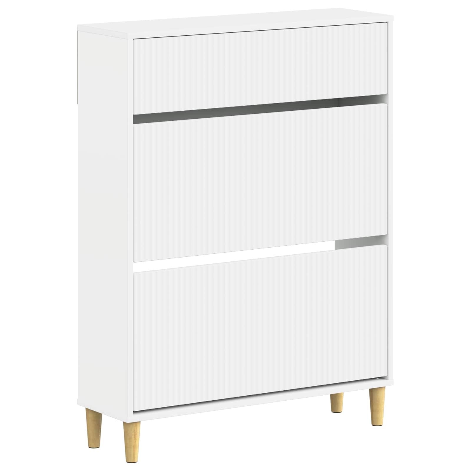 Skoskab ARNHEM 78 x 24 x 103 cm i konstrueret træ - hvid