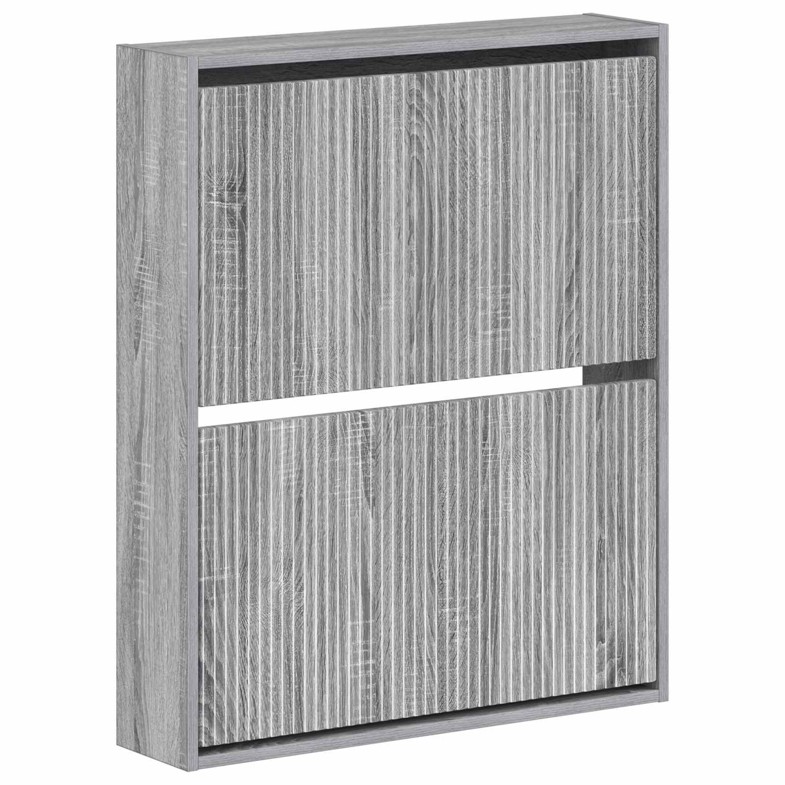 Vægmonteret skoskab ARNHEM 71 x 17 x 86 cm i konstrueret træ - grå sonoma