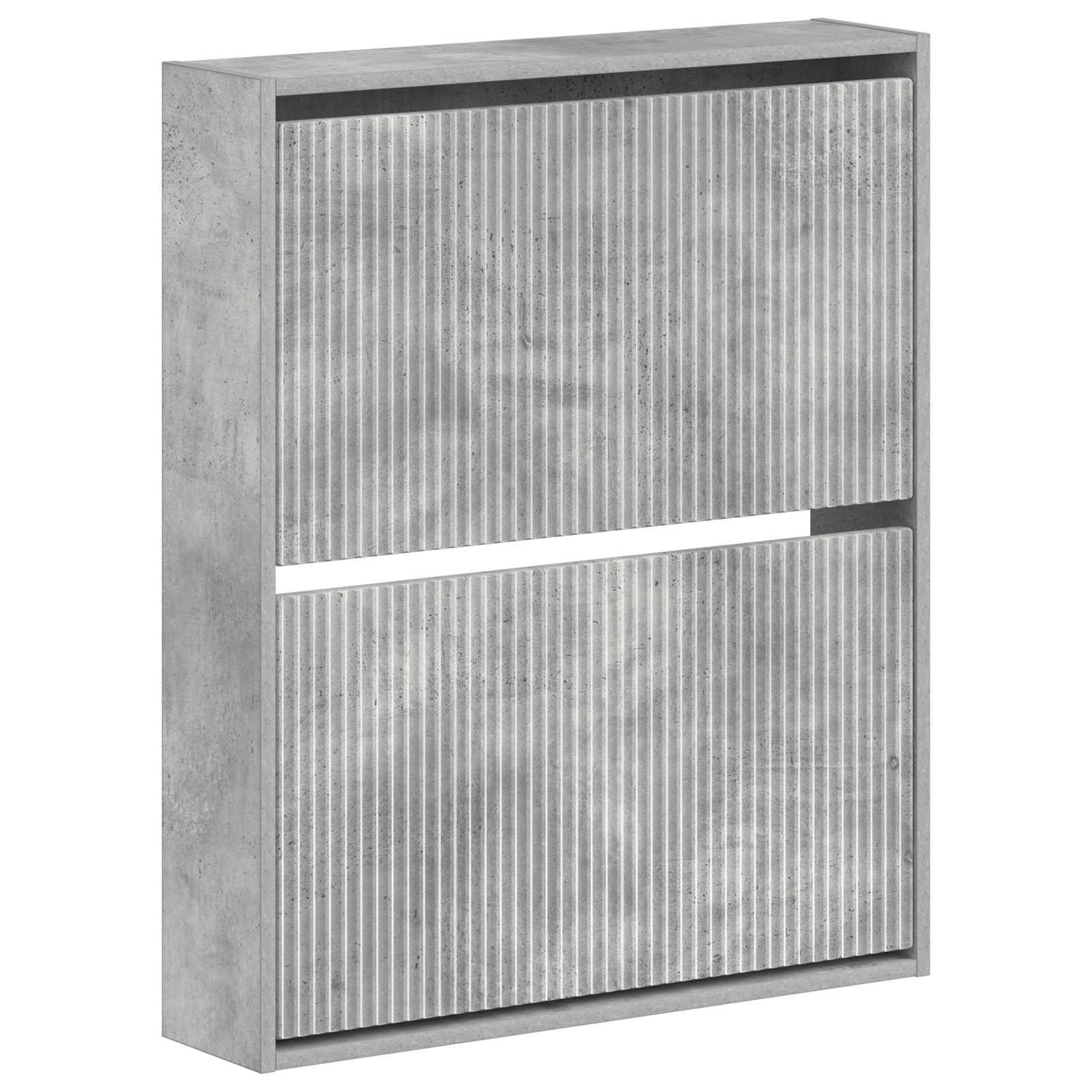 Vægmonteret skoskab ARNHEM 71 x 17 x 86 cm i konstrueret træ - betongrå