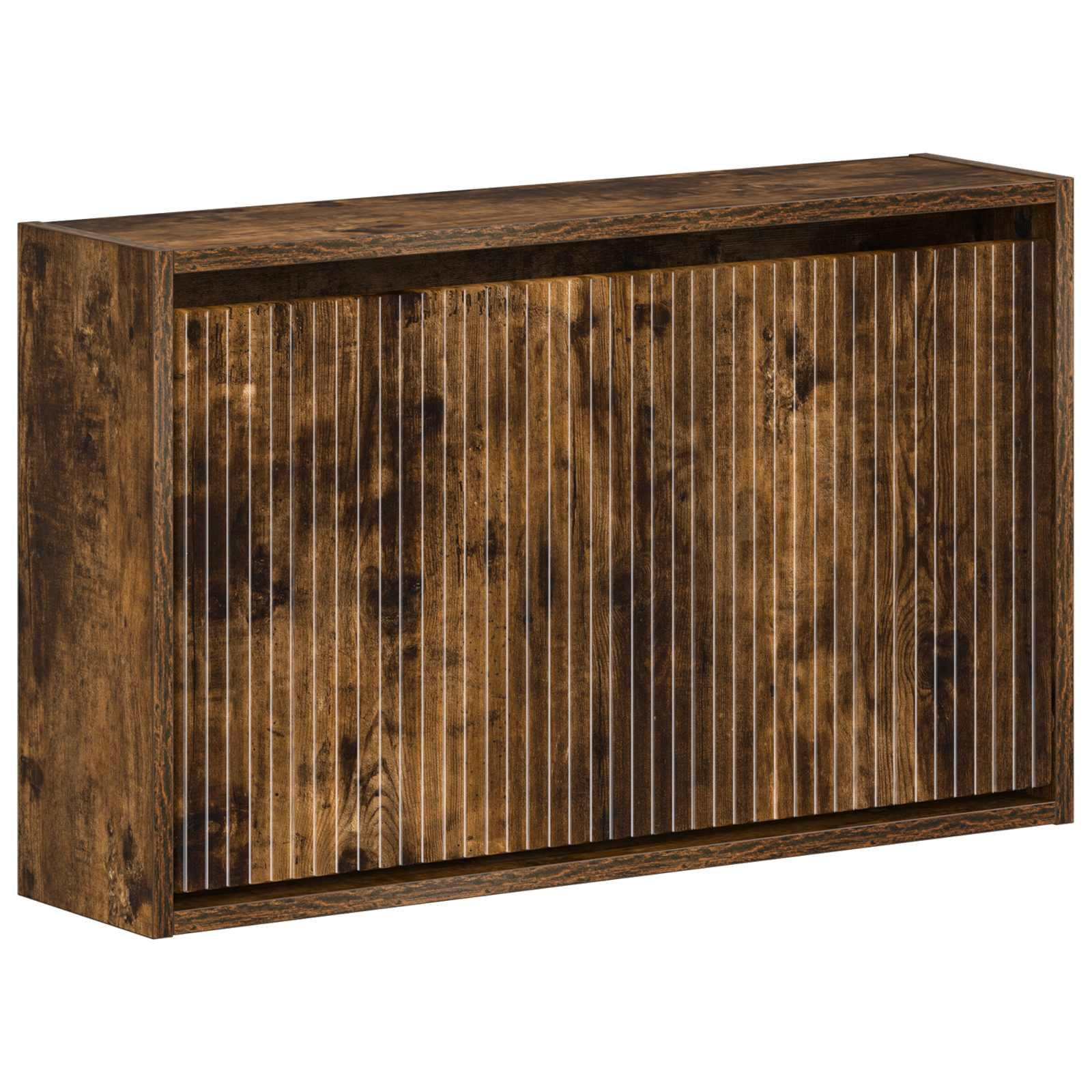 Vægmonteret skoskab ARNHEM 71 x 17 x 43 cm i konstrueret træ - røget eg
