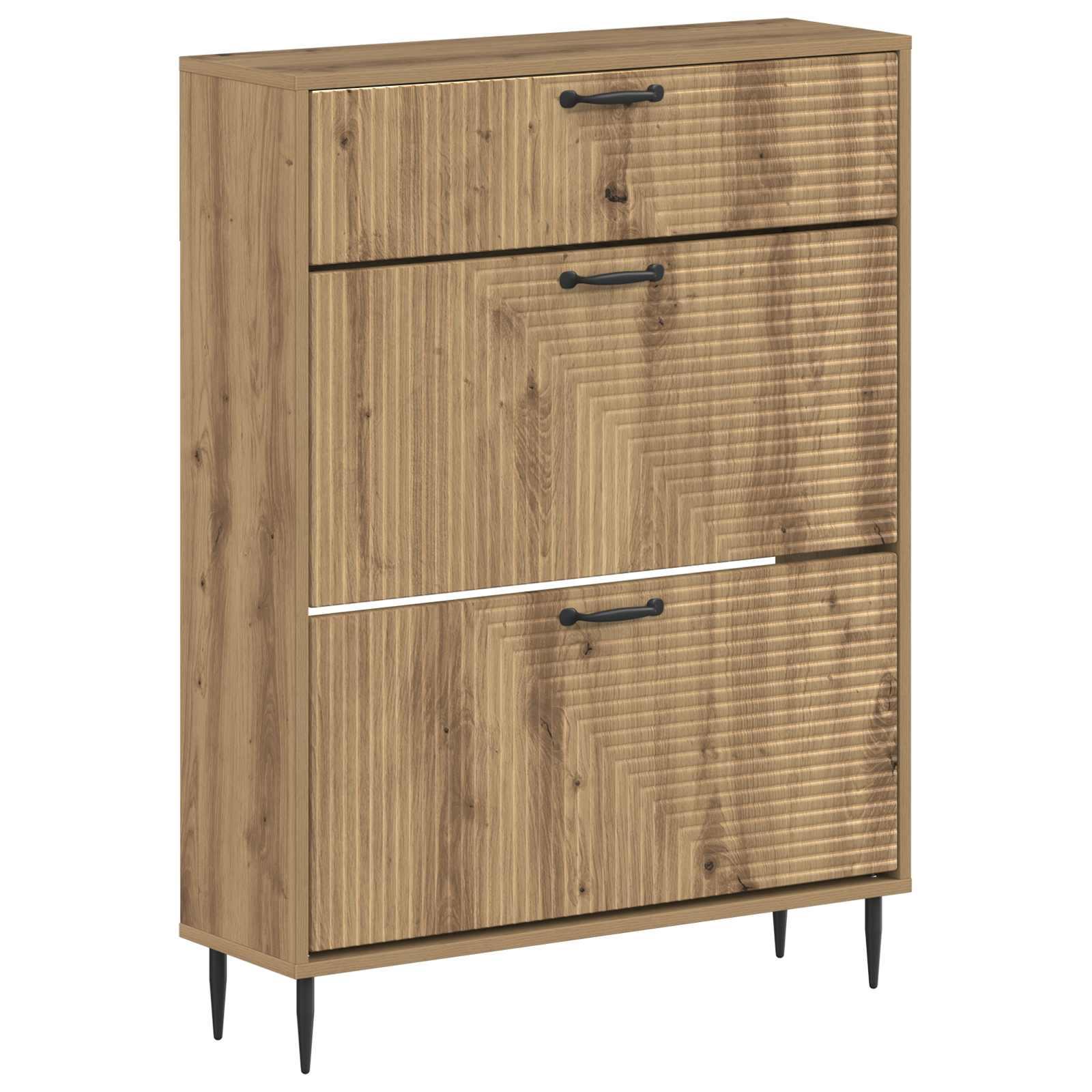 Skoskab HAARLEM 78 x 24 x 103 cm i konstrueret træ - Artisan-eg