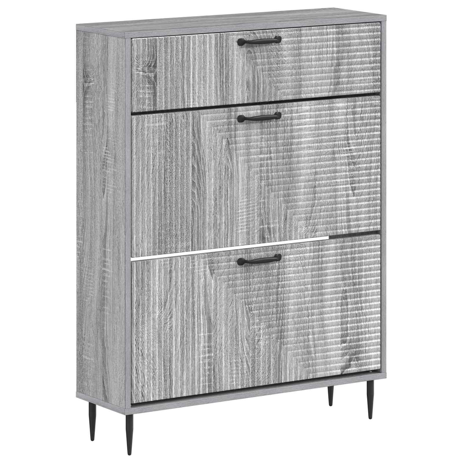 Skoskab HAARLEM 78 x 24 x 103 cm i grå sonoma