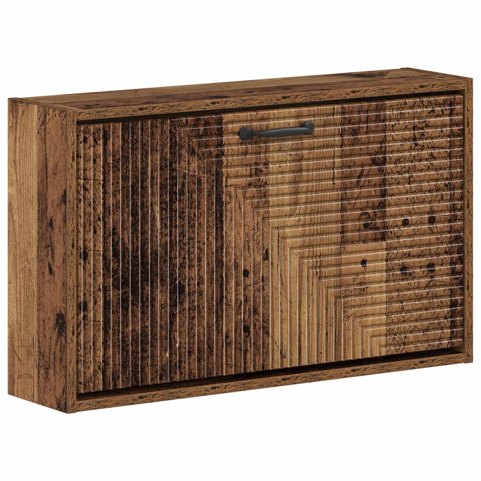 Vægmonteret skoskab HAARLEM 71 x 17 x 43 cm i konstrueret træ - gammelt træ