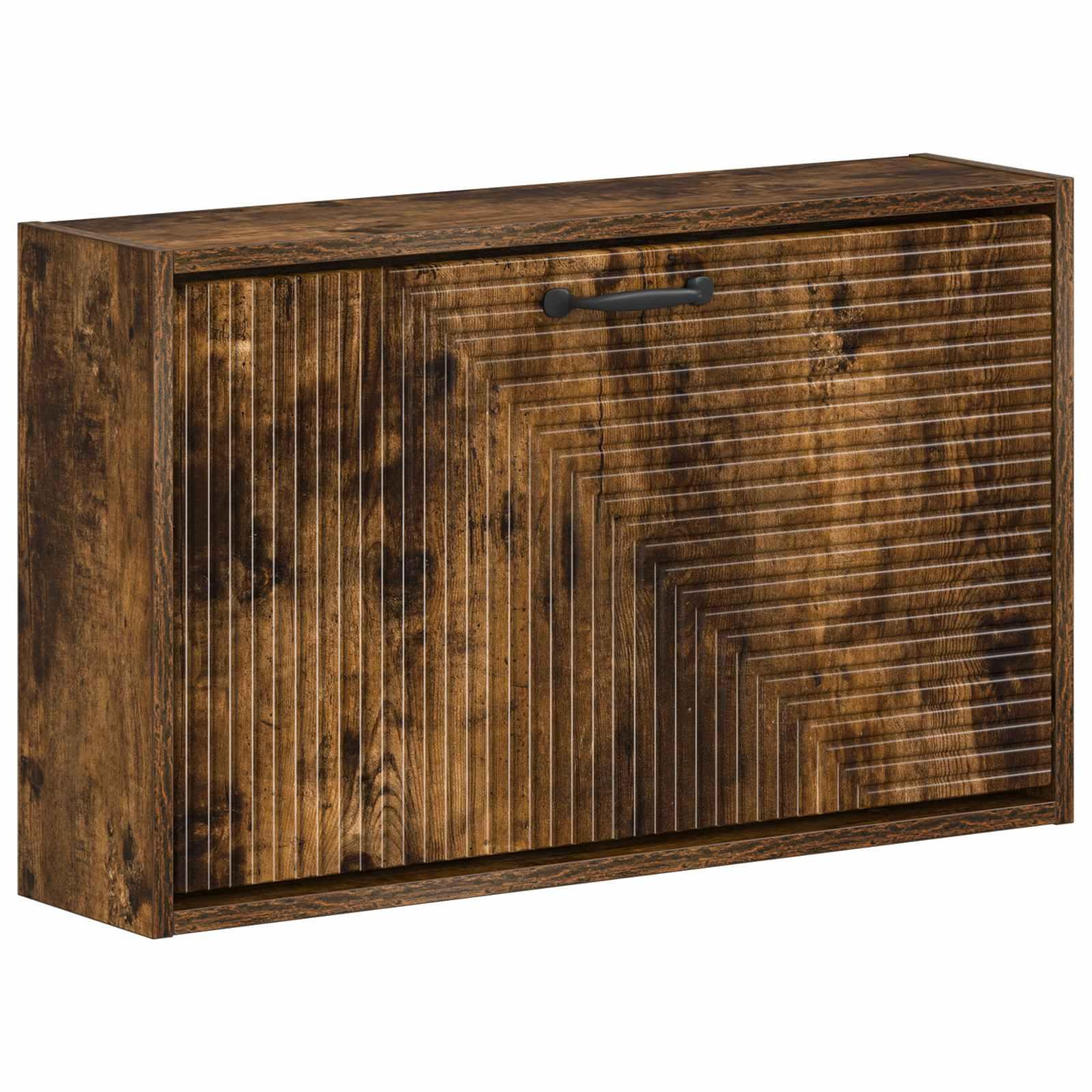Vægmonteret skoskab HAARLEM 71 x 17 x 43 cm i konstrueret træ - røget eg