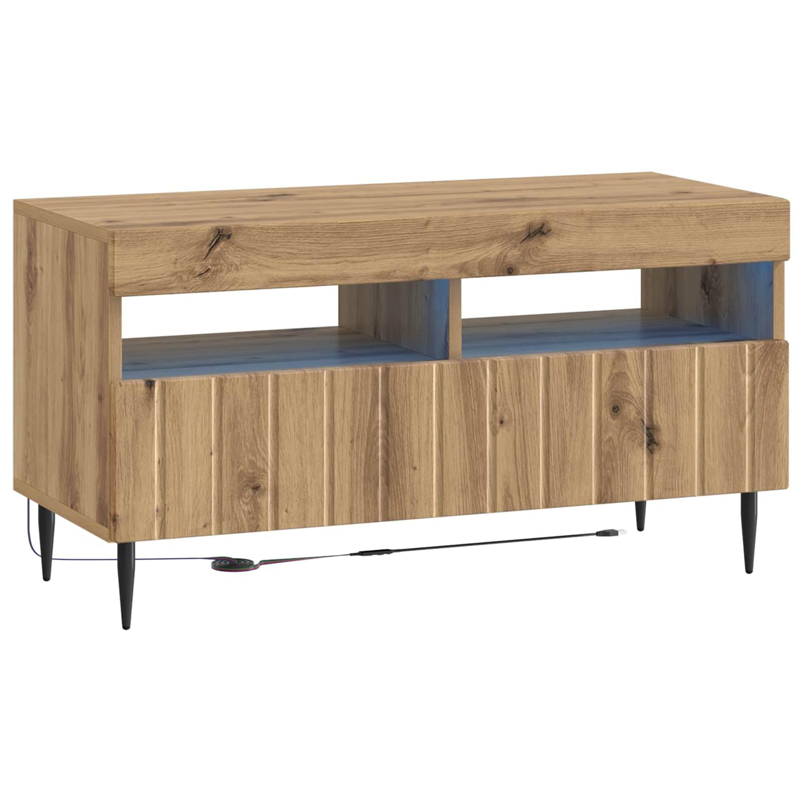 LED TV-skab i artisan-eg af konstrueret træ