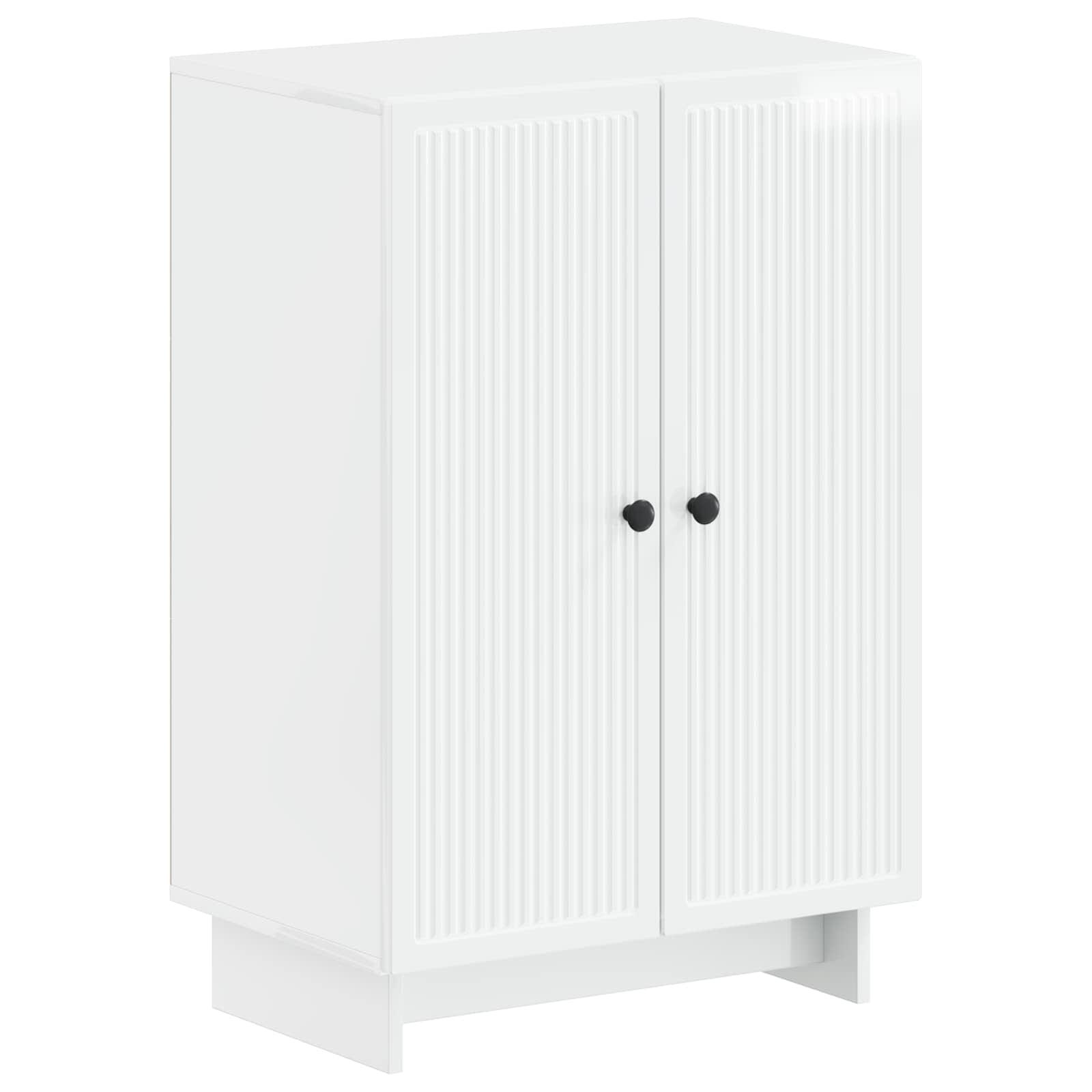 Skoskab EDE 59,5 x 39,5 x 90 cm i konstrueret træ - hvid højglans