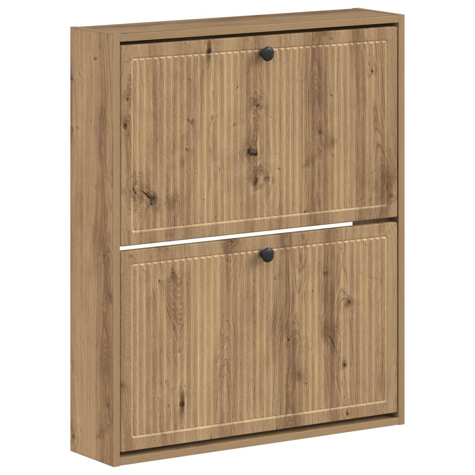Vægmonteret skoskab EDE 71 x 17 x 86 cm i konstrueret træ - artisan-eg