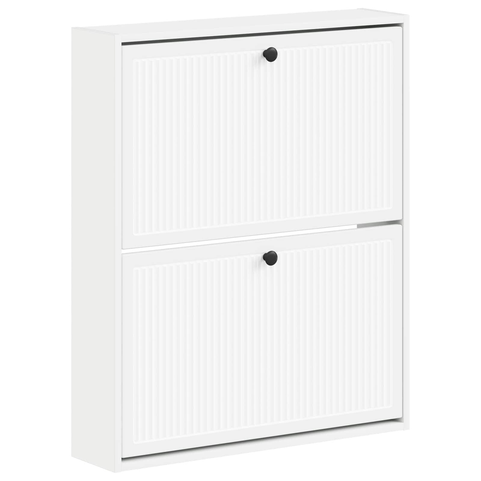 Vægmonteret skoskab EDE 71 x 17 x 86 cm i konstrueret træ - hvid