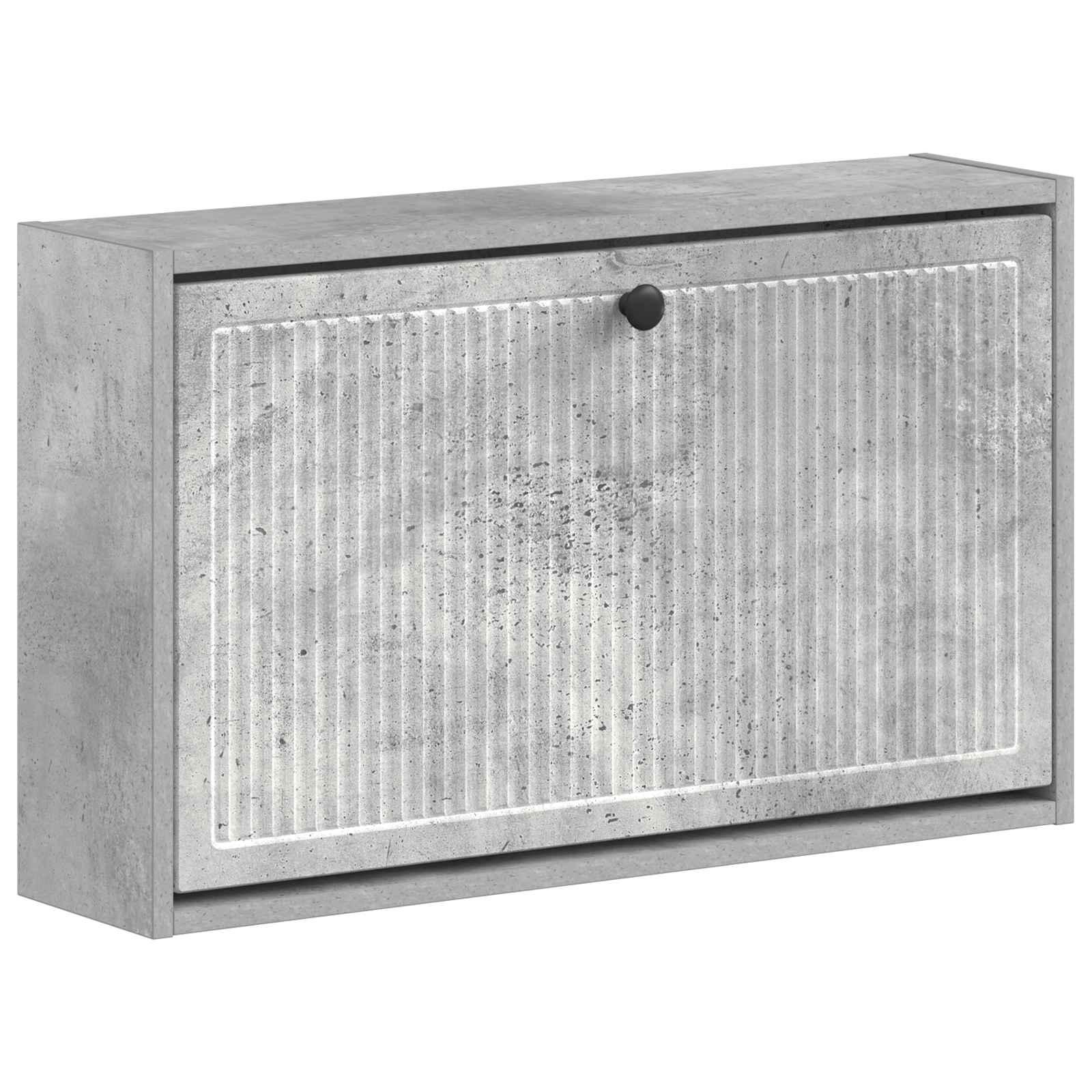 Vægmonteret skoskab EDE 71 x 17 x 43 cm i konstrueret træ - betongrå