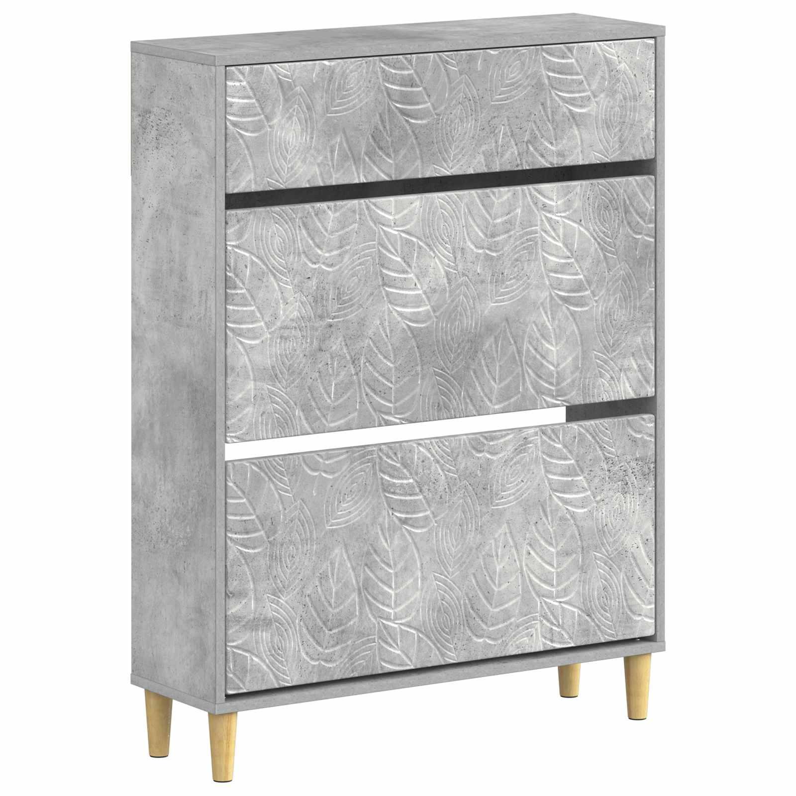 Skoskab DELFT 78 x 24 x 103 cm i konstrueret træ - betongrå