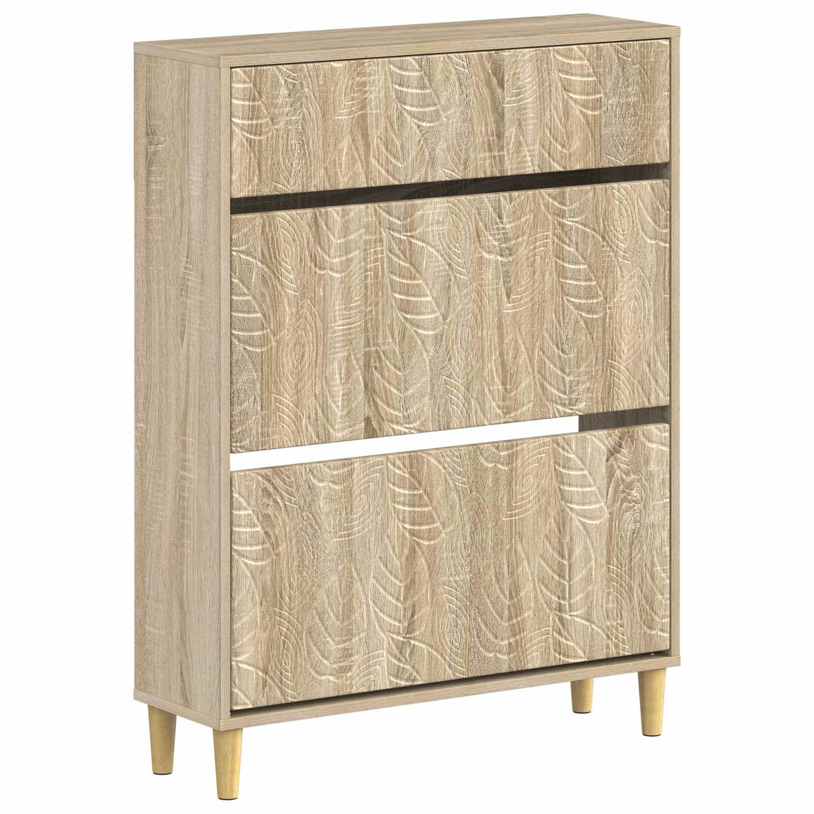 Skoskab DELFT 78 x 24 x 103 cm i konstrueret træ - Sonoma-eg