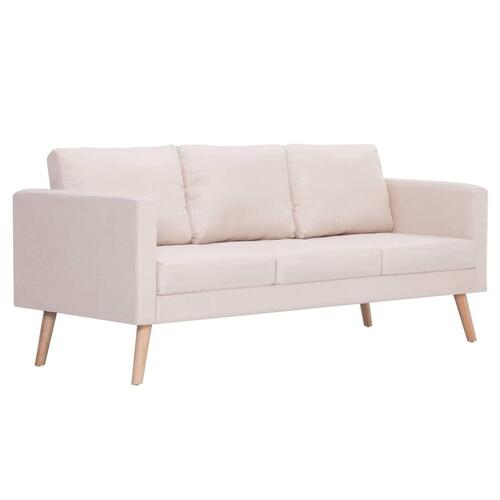 Sofasæt i 2 dele stof cremefarvet