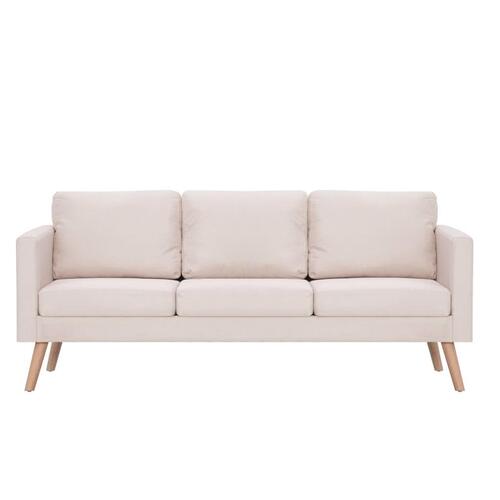 Sofasæt i 2 dele stof cremefarvet