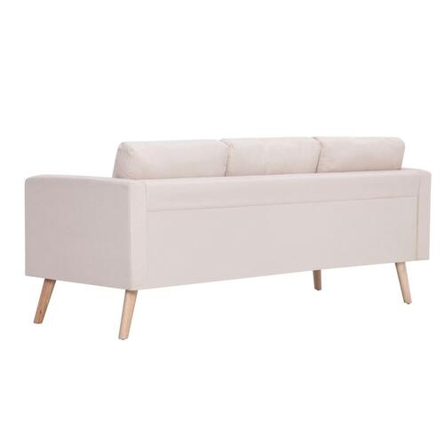 Sofasæt i 2 dele stof cremefarvet