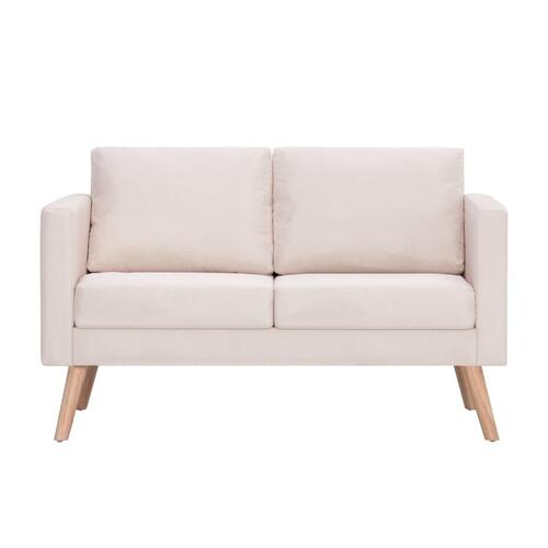 Sofasæt i 2 dele stof cremefarvet