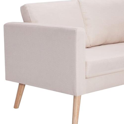 Sofasæt i 2 dele stof cremefarvet
