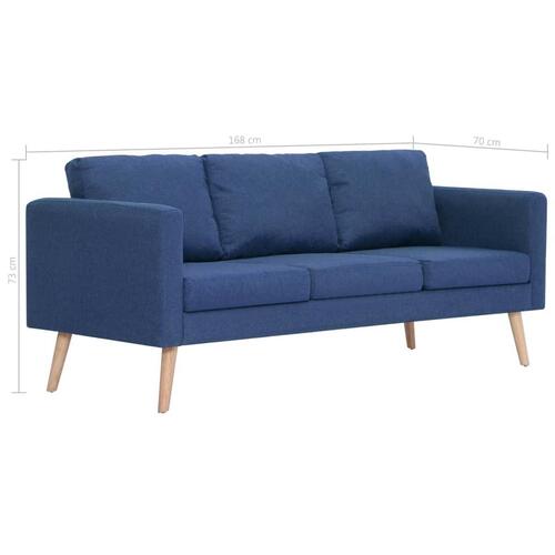 Sofasæt i 2 dele stof blå