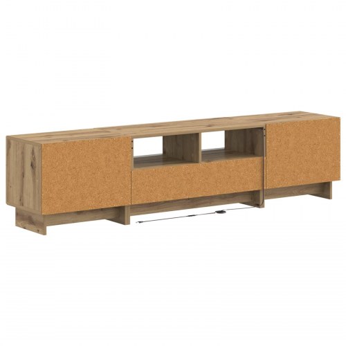 5-delt LED TV-bord i artisan-eg af konstrueret træ