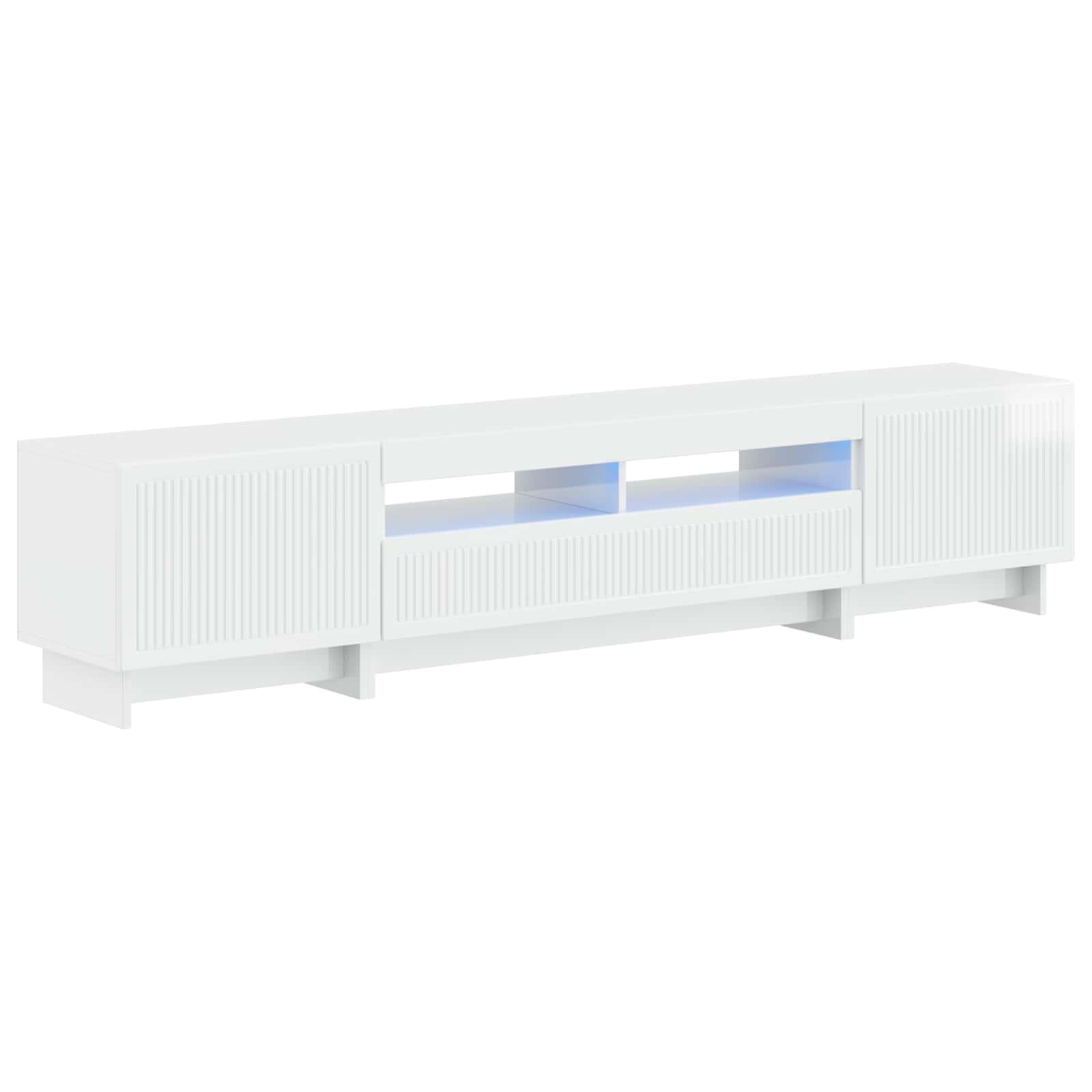 5-delt LED TV-bord i hvid højglans af konstrueret træ