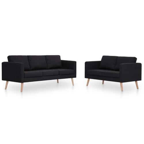Sofasæt i 2 dele stof sort