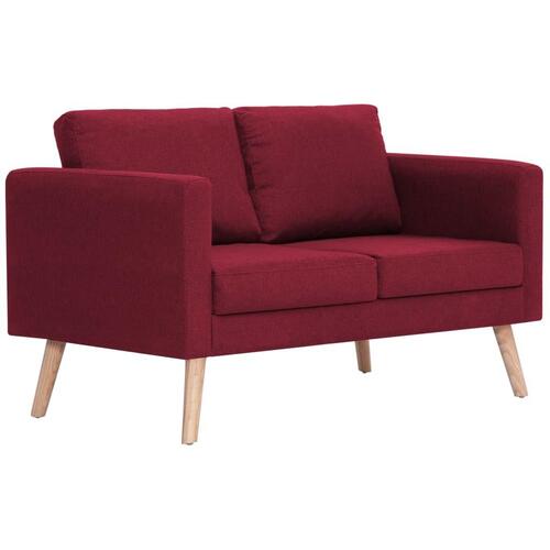 Sofasæt i 2 dele stof vinrød