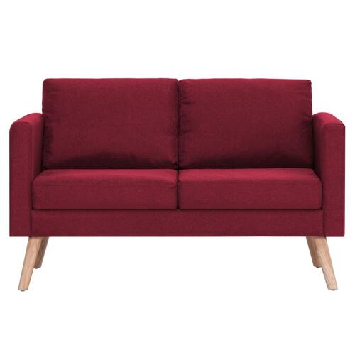 Sofasæt i 2 dele stof vinrød