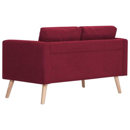 Sofasæt i 2 dele stof vinrød