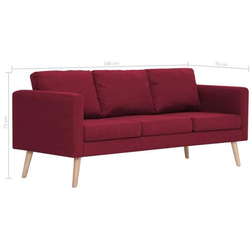 Sofasæt i 2 dele stof vinrød