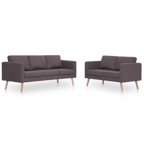 Sofasæt i 2 dele stof gråbrun